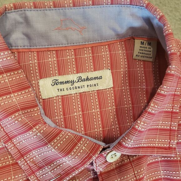 Tommy Bahama Coconut Point Island Zone Hawaiian‎ Aloha Shirt Mens Medium Pink - Picture 3 of 6
